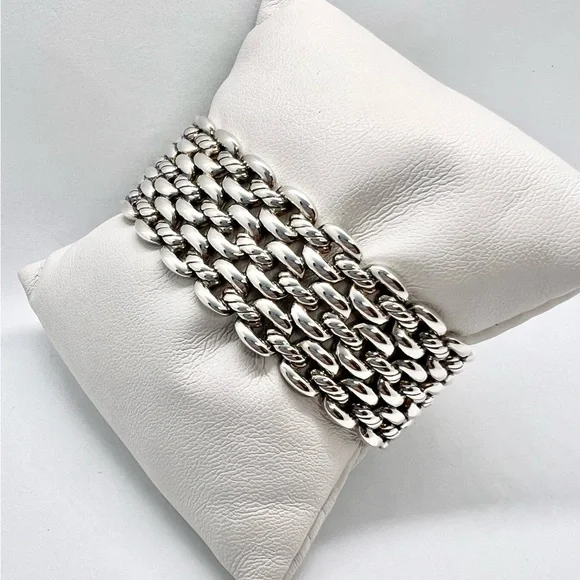 David Yurman Thoroughbred 3-Row Cuff Bracelet - Picture 14 of 16